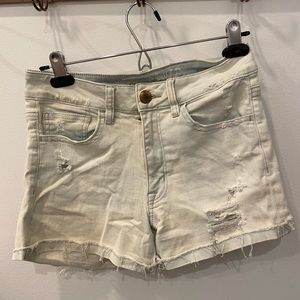 Favorite high waisted very light wash / white denim shorts from American eagle